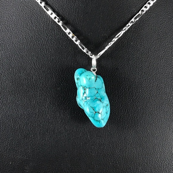 HM Simon Creation Jewelry - 28.8 ct  Kingman Turquoise Nugget Necklace B-2-41
